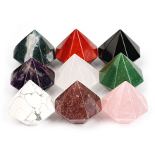 天然水晶东陵玉钻头蒙古包原石打磨水晶塔六面柱消磁能量摆件批发