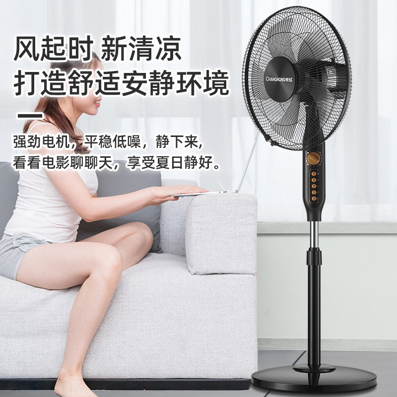 Changhong 扇風機家庭用垂直フロアファンオフィス寮タイミング 16inch シェークヘッド機械式卸売扇風機|undefined