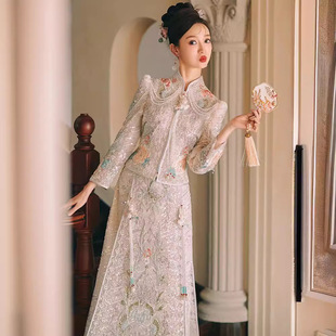 Heavy Industry Xiuhe Dress Bride 2024 New Style Small Wedding Chinese Style Wedding Dress High-end Slimming Toast Dress Spring