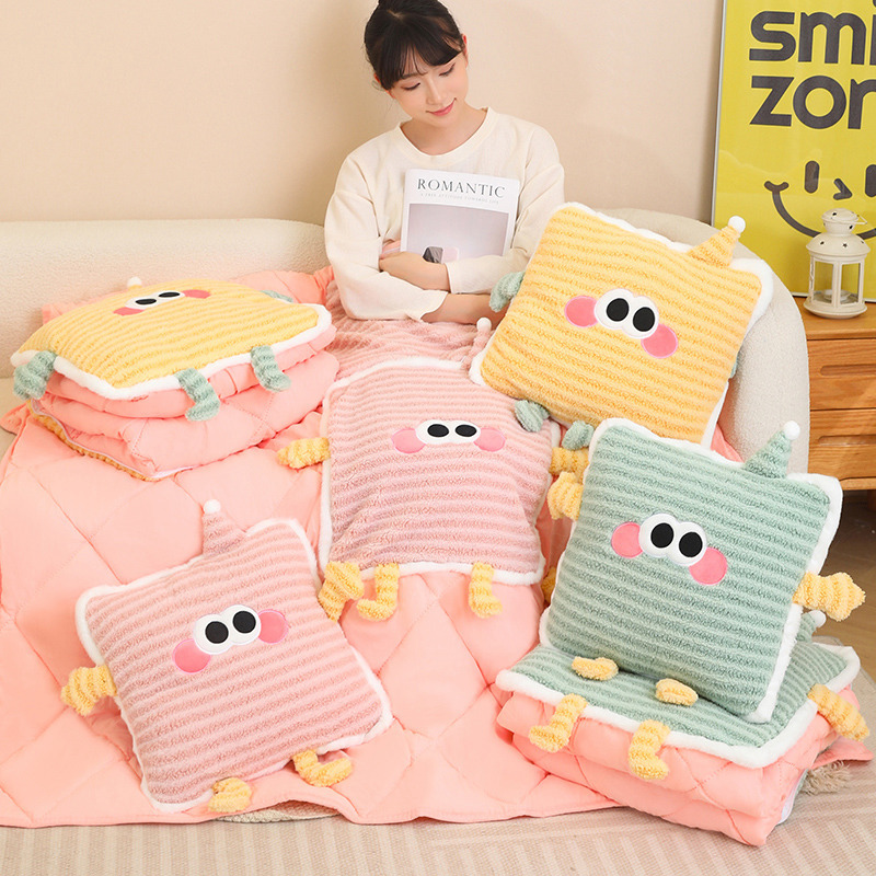 almohada de automóvil colcha de doble propósito espesación de oficina plegable almohada de siesta almohada de automóvil manta 2 en 1