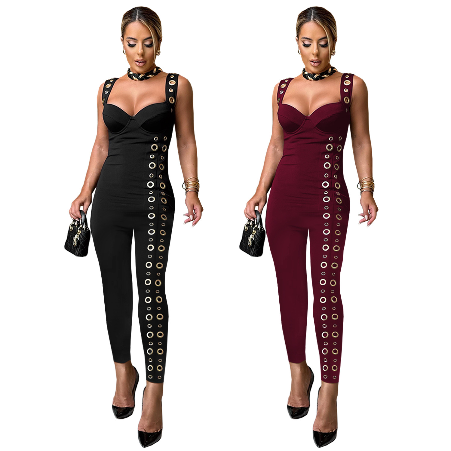 C7490 Aliexpress transfronterizo Amazon Europa y América de moda de mujer sexy cinturón de hombro delgado botón de ojo de pollo nuevo
