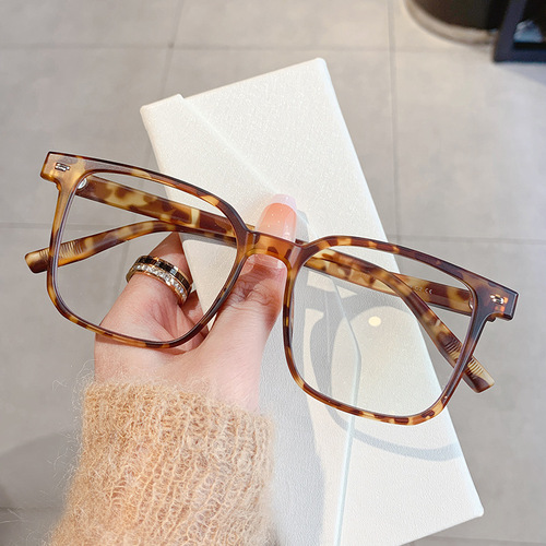 Korean version of women's anti-blue light glasses frame, college style large frame glasses frame, can be matched with myopia fashion transparent glasses MK2198