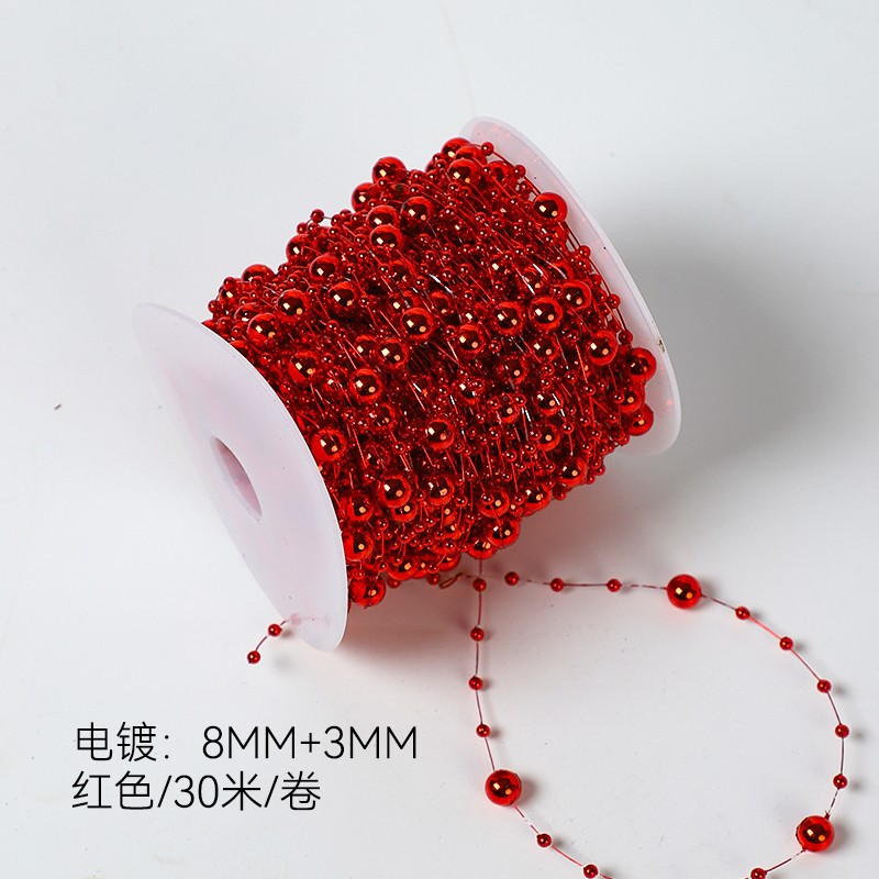 Navidad de siete colores cordier cadena de perlas cadena de perlas accesorios flores decorativas paquete de flores joyas DIY