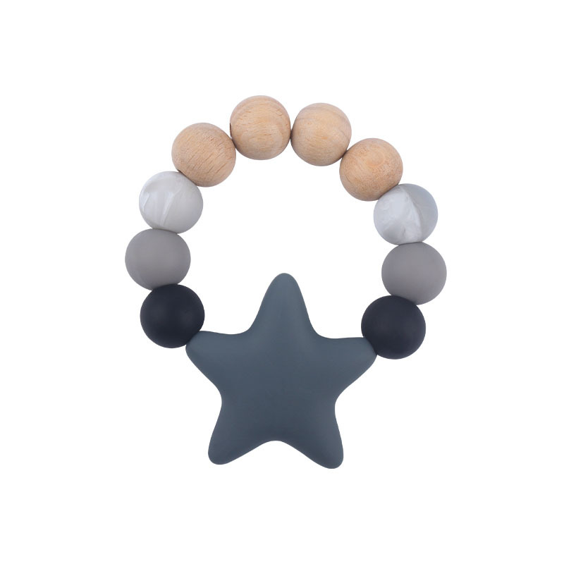 Suministros para bebés Beads DIY juguete mordedor silicona calmante Big Star mordedura pegamento bebé teether stick teether