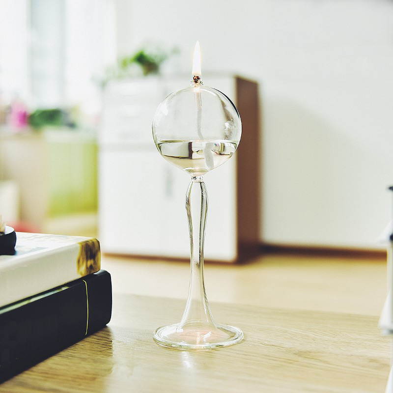 Creativo transparente hecho a mano candelabro de cristal de estilo europeo lámpara de aceite de vidrio decoración del hogar Decoración fábrica ventas directas