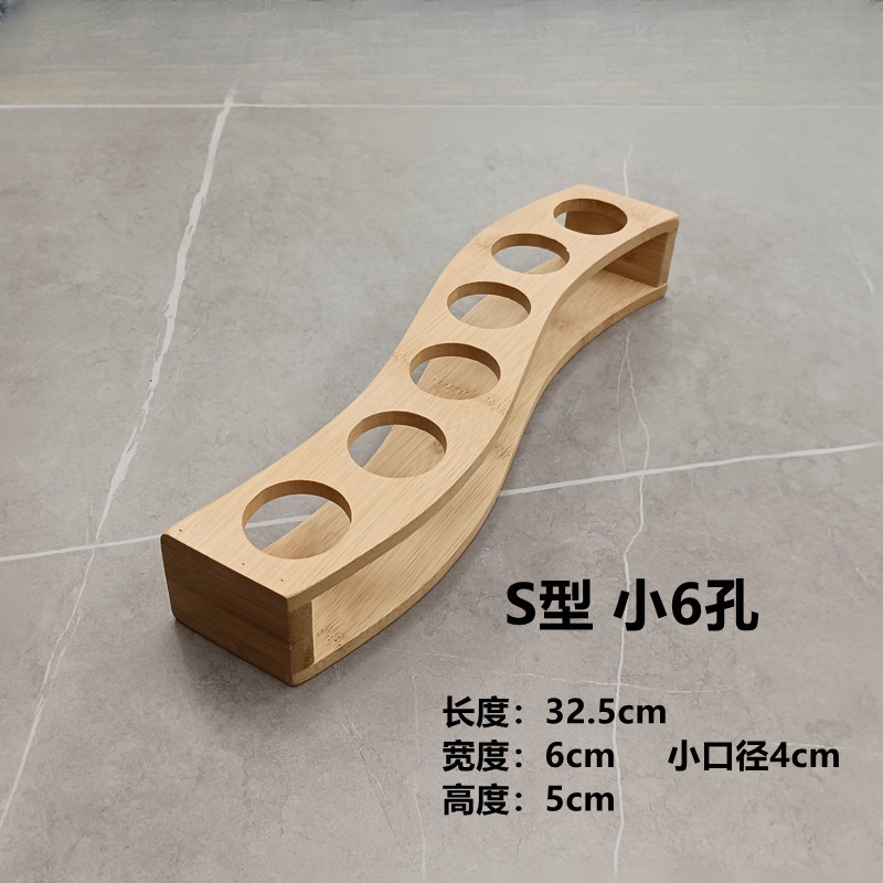 Vaso de licor de bambú divididor de licor estante de bala un soporte de tazas de bambú y madera estante de almacenamiento de tazas de licor pequeño soporte de tazas de licor