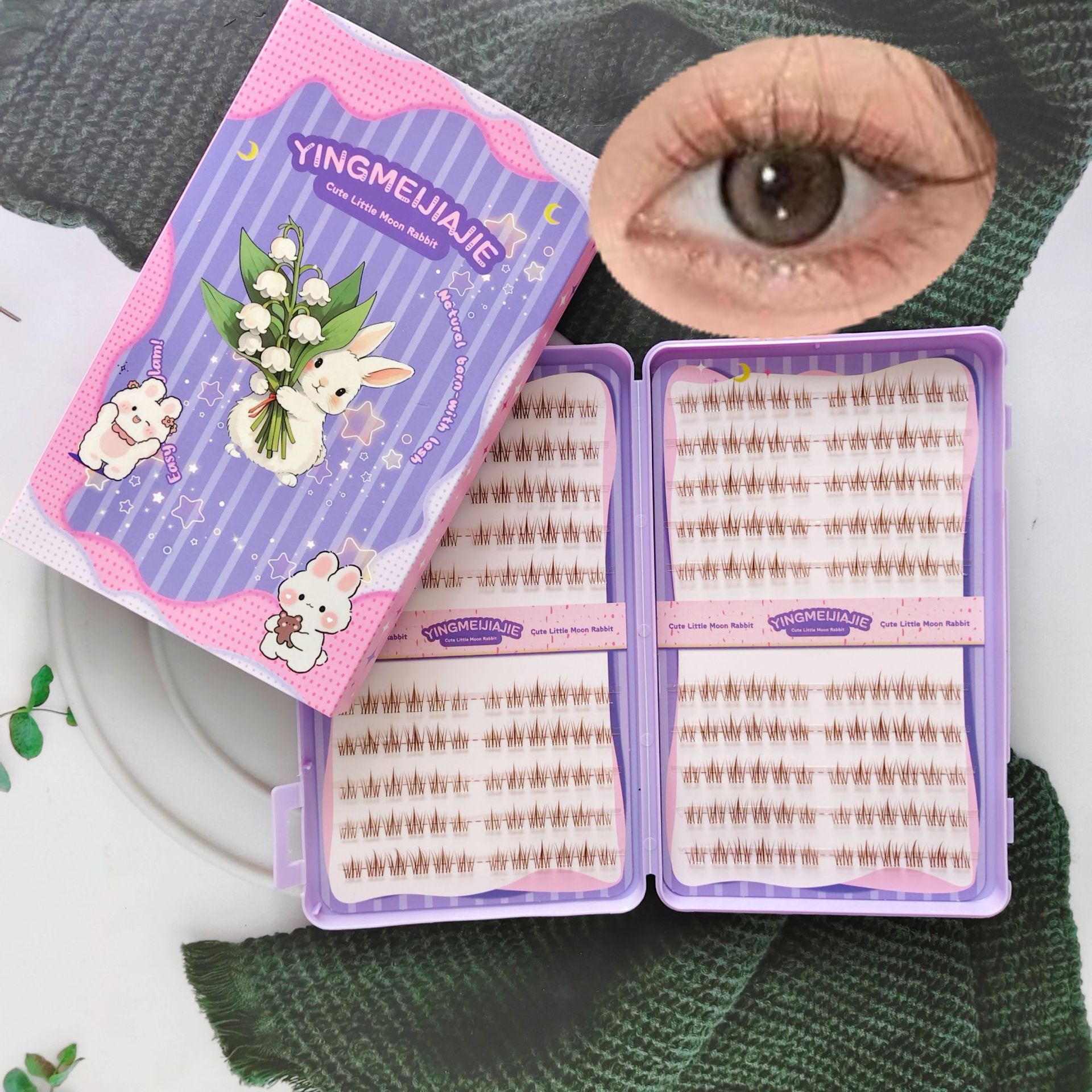 20 filas de paquete de caja de regalo de pestañas falsas transfronterizas, pestañas falsas densas, pestañas falsas sin pegamento.