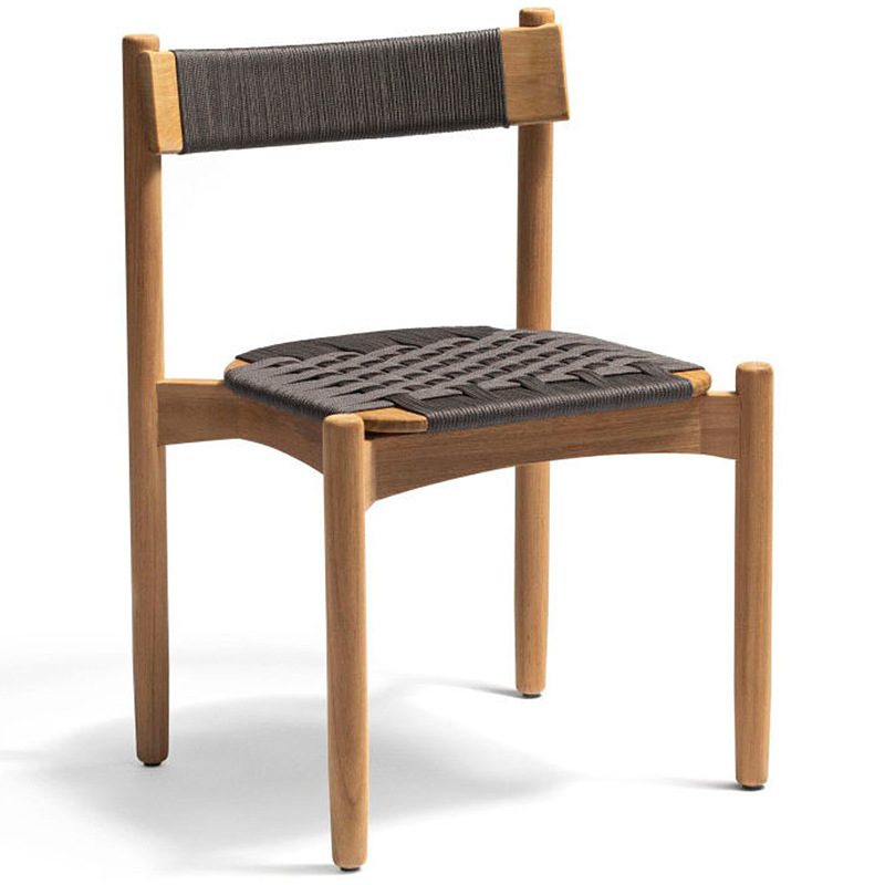 Mesa y silla de teca al aire libre, patio impermeable, protección solar, mesa y silla de comedor de madera maciza, muebles de diseño, combinación de tela de caña al aire libre