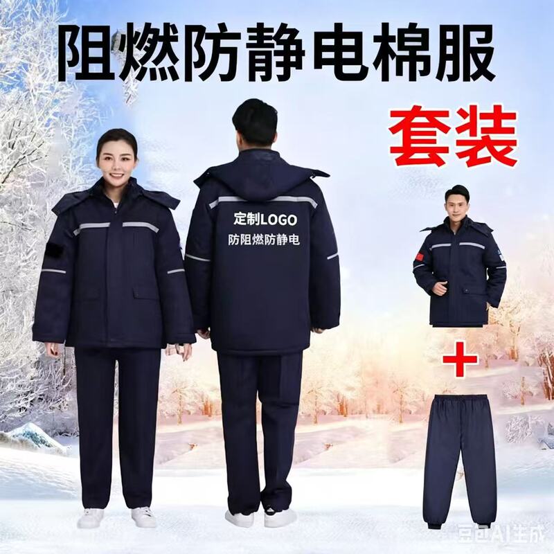 Winter Flame-Retardant and Anti-Static Cotton Work Clothes, Flame-Retardant and Anti-Static Cotton Pants, Flame-Retardant and Anti-Static Cotton Jackets, Warm and Cold-Resistant
