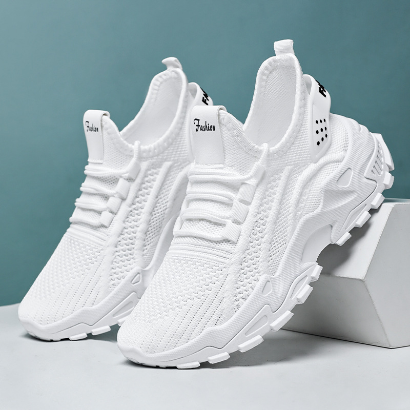 Zapatos mujer todo fósforo verano nuevo estilo zapatos de mujer de gran tamaño suela suave sin pies cansados zapatos de plataforma transfronterizos zapatos deportivos transpirables tejidos voladores