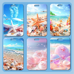 Shell Story Card Holder Wholesale Plastic Slip Cover Student School Meal Card Lanyard Small Cartoon Work ID Card Holder Access Card