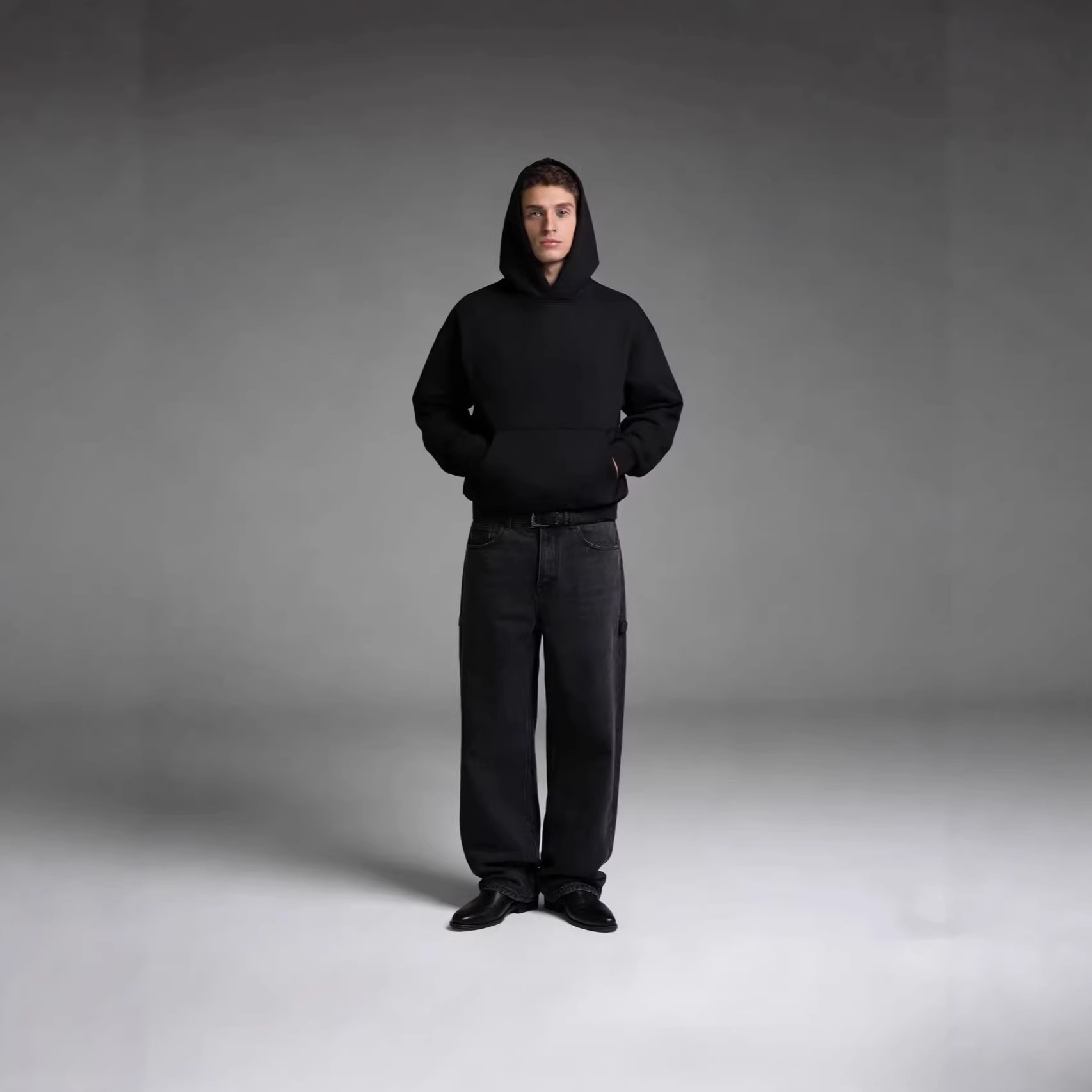 Men's Clothing Retro Style Jeans, High Street Wide Leg Loose Straight Leg With A Stylish Drape._mkmklike.com