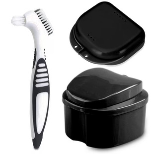 Denture Care Denture Brush Denture Cleaning Denture Placement Box Tooth Box Brushing Travel Set Denture Cleaning Set
