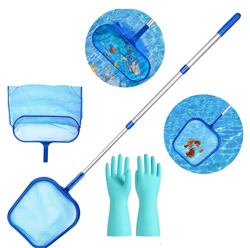 Amazon nueva piscina profunda y superficial traje neto con varilla telescópica traje 105cm piscina suministros de limpieza