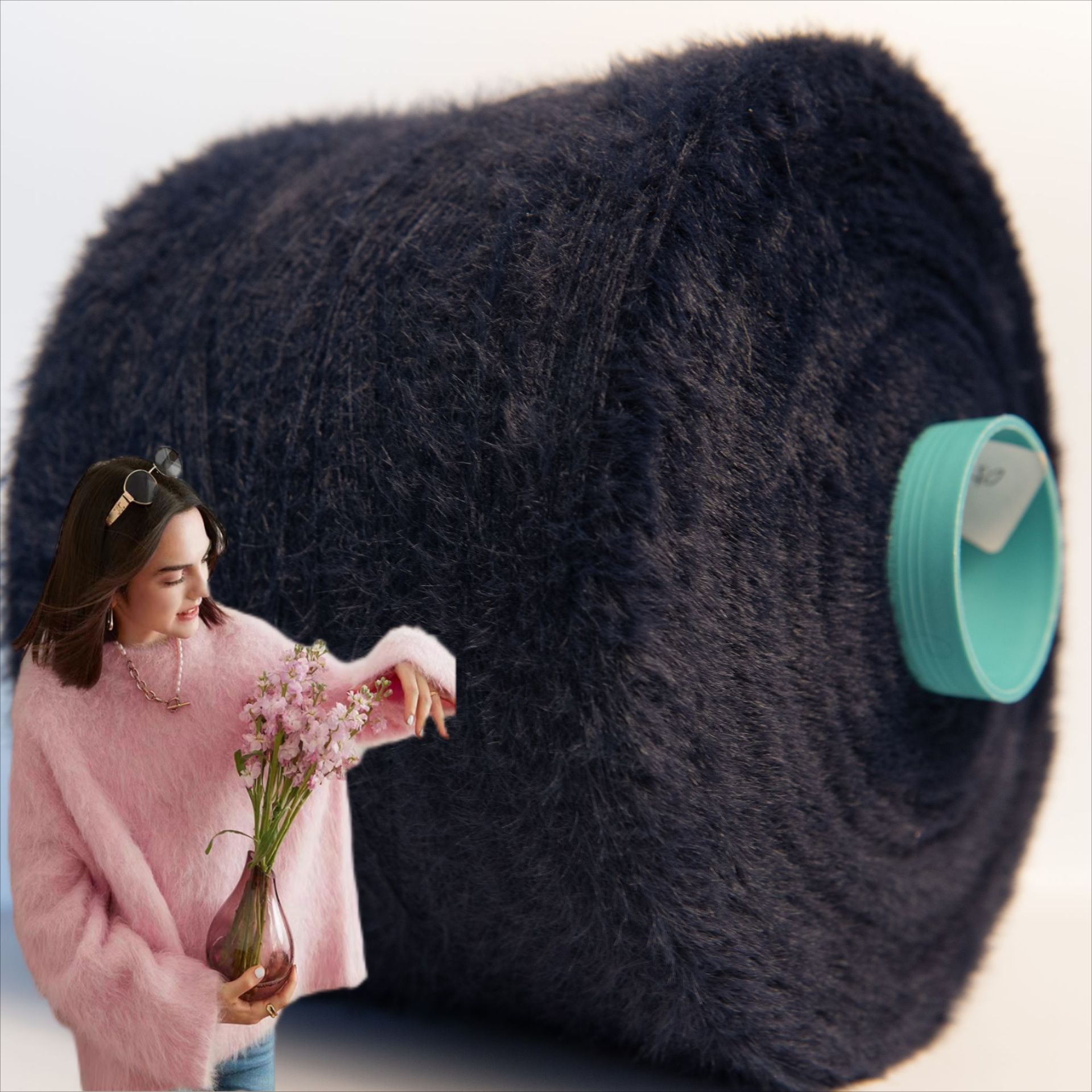 优质2CM仿驼绒卷毛纱羽毛纱斜毛特种纱100%尼龙不掉毛围巾袜子