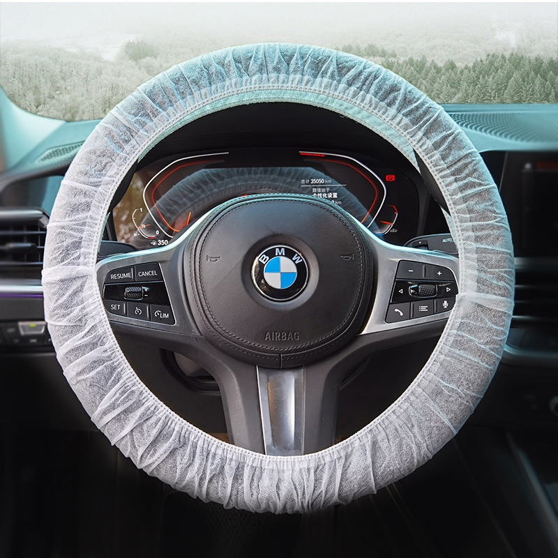 Anti-dirty Protective Cushion | Universal Seat cushion, seat cover - 10-white-non-woven-steering-wheel-covers