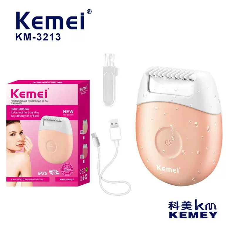 科美KEMEI防水电动私处剃毛器便携精钢刀女性脱毛器全身脱毛仪