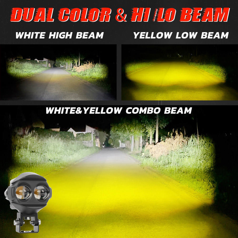 New wide-voltage motorcycle external waterbird LED spotlight, ultra-bright front driving light for electric vehicles