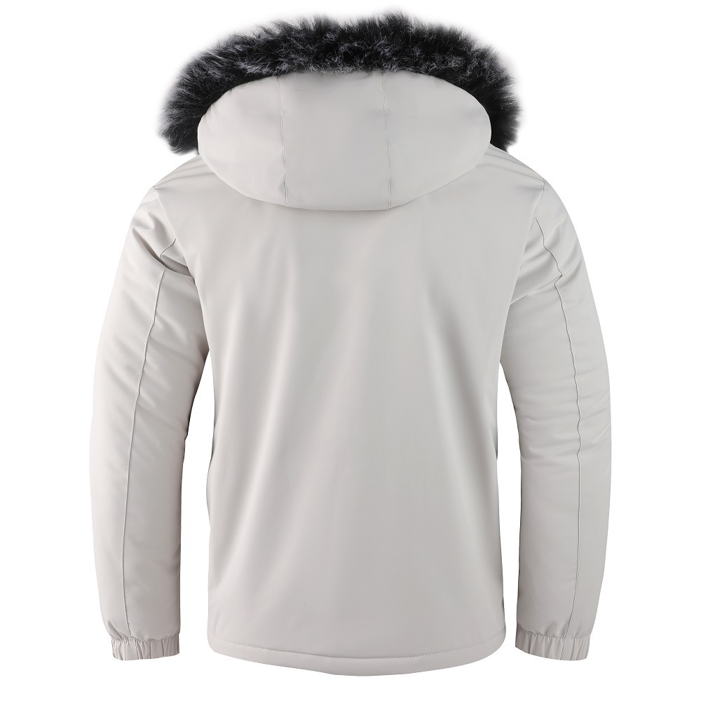 Winter New Men's Large Fleece Collar, Plüsch verdickter Baumwoll-High-End-Mantel, Vater und Papa_voghion.com