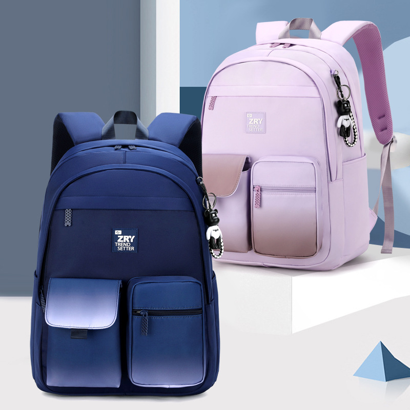Venta caliente de pescado natural nuevo estudiante mochila estudiante de la escuela primaria gran capacidad femenina 2-6 grado joven ventilador mochila entrega