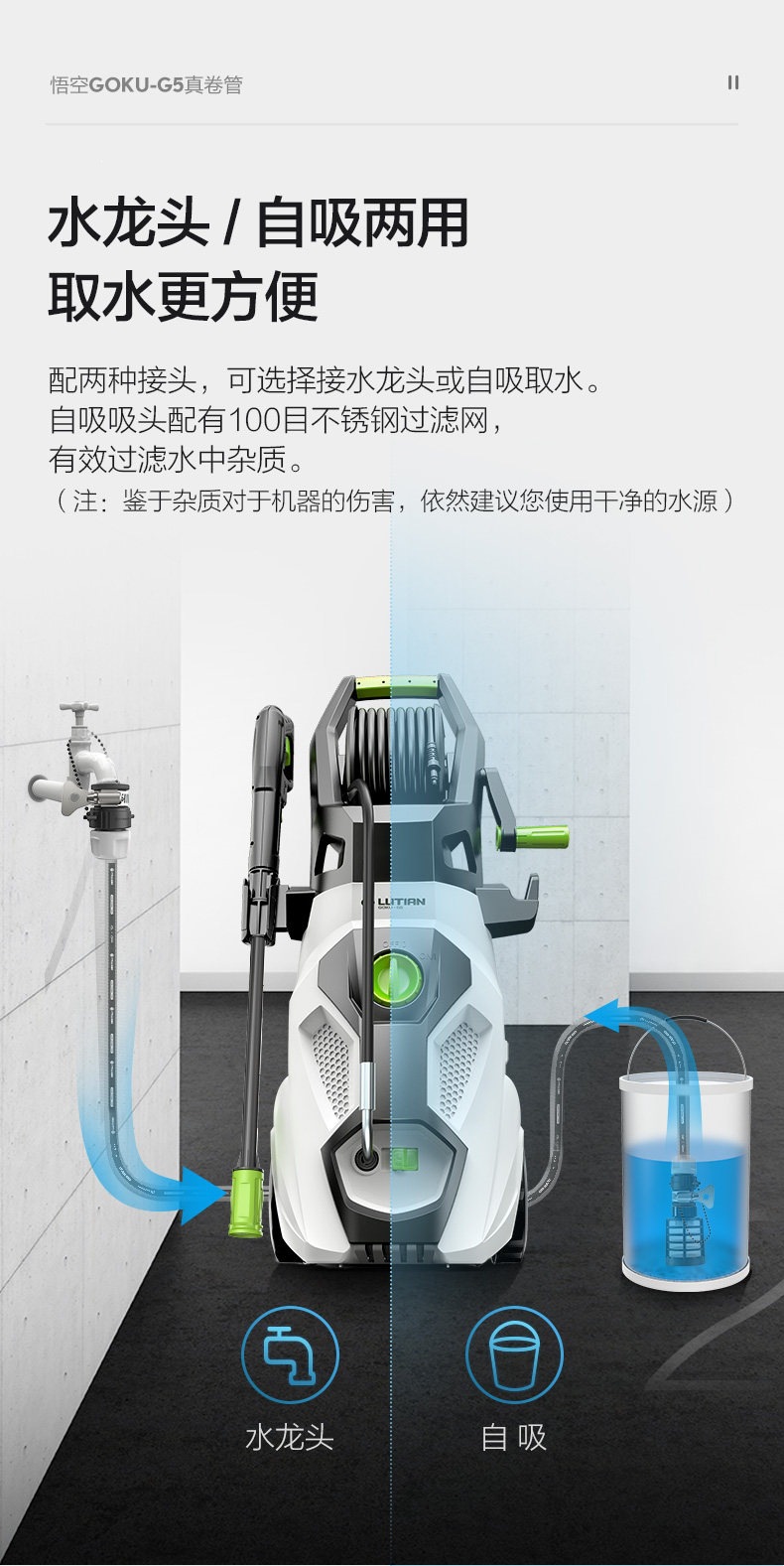 Greenfield Car Washing Machine Wukong G5 Household High-Pressure Water Gun 220V High-Power Powerful Cleaning Machine Car Washing Tool