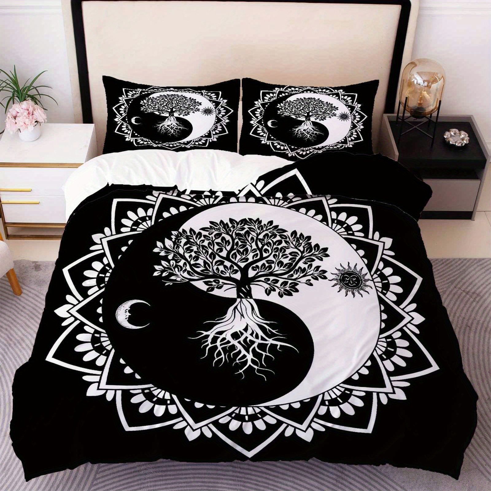 TEMU / JIT transfronterizo para brillante árbol de vida polido impresión digital kit de edredón textil para el hogar