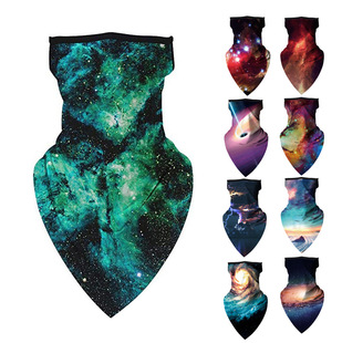 Factory Direct Supply of Cross-Mirror European and American Starry Sky Versatile Ear-Hanging Headscarves for Dust Protection, Sun Protection and Anti-Falling