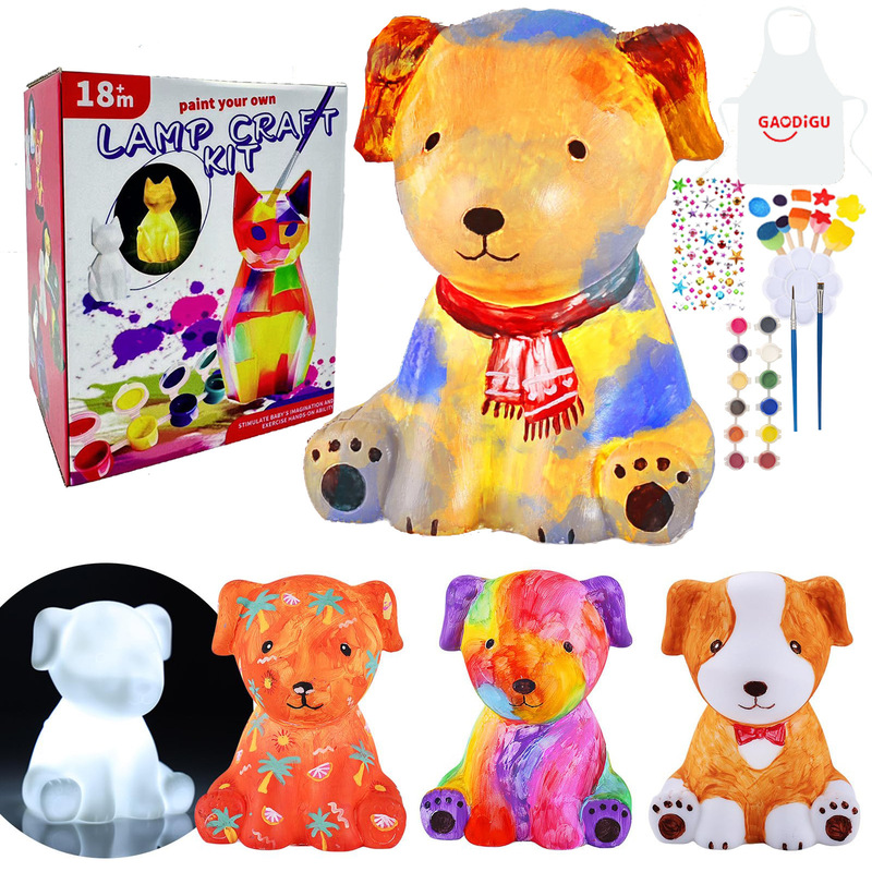 cross-border children art paint puppy lamp toy painting diy craft supplies kit birthday easter gift