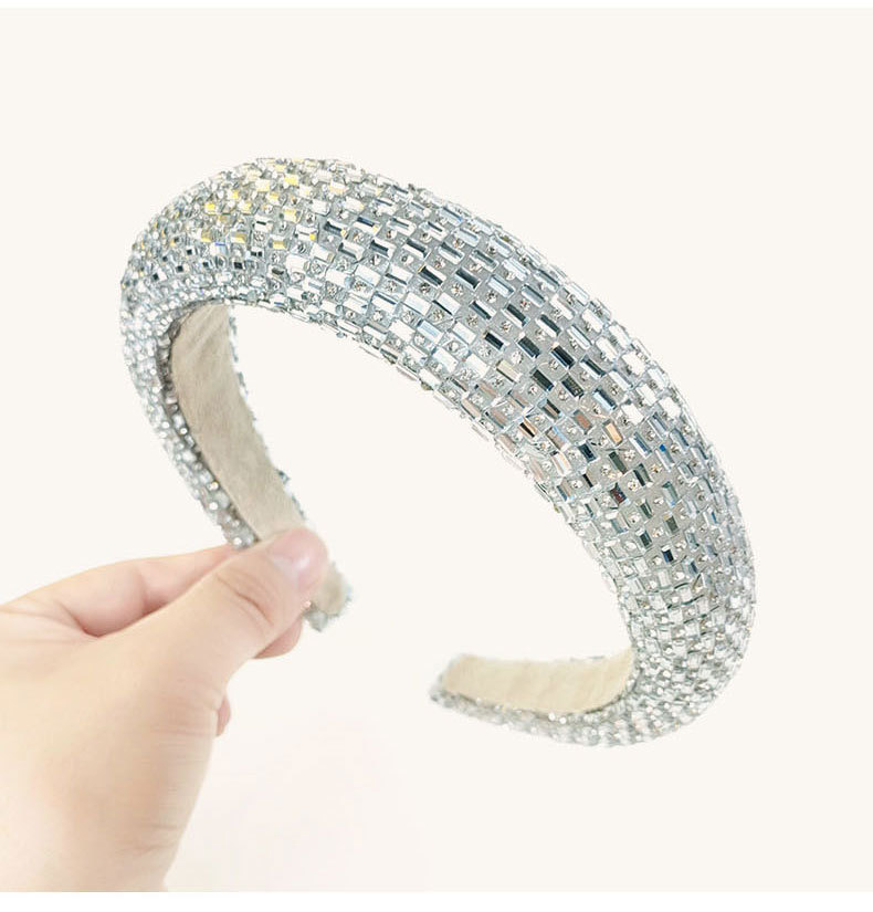 Fashion Korean Style Rhinestone Sequin Creative Sponge Headband display picture 10