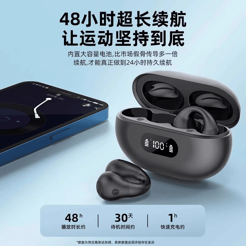X22 クリップオン 2025 新しい Bluetooth ヘッドセットワイヤレス Bluetooth 高品質超長バッテリー寿命非インイヤークロスボーダー Q80|undefined