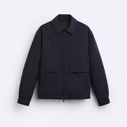 Spring and Autumn Independent Website Jacket Coat, Lapel Solid-Color Jacket with Large Pockets