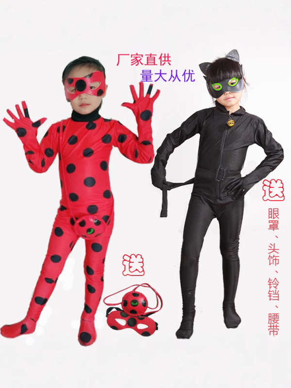 スポットてんとう虫レディコス衣装黒猫若子てんとう虫少女女王蜂キツネワンピースボディスーツ|undefined