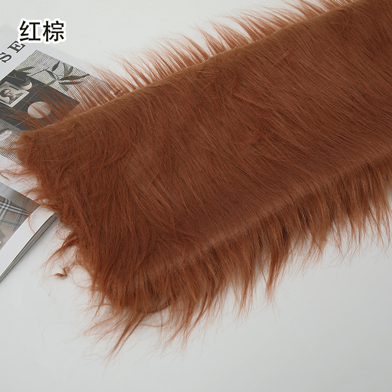 12 ''plush tela DIY caída de piel artificial de piel simulación de piel muñeca pelo bestia traje de piel larga tela de piel