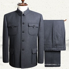 中山服男性中高年スーツ中山服高齢者コート老人服春秋冬おじいちゃんお父さん服