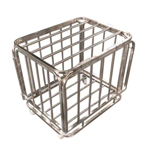 Basketball Storage Basket Basketball Cart Kindergarten Storage Basket Stainless Steel Foldable Mobile Cart Football Storage Basket