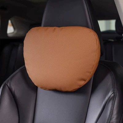 Headrest Neck Pillow Car Lumbar Support - nappa-leather-brown-headrest