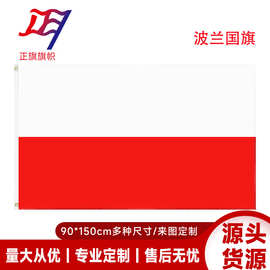 波兰国旗手摇旗14*21cm厂家批发涤纶小旗子bolan跨境货源批发旗帜