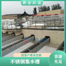 污水治理工程三角堰板集水槽 沉淀池用不锈钢堰板 新淦设计安装