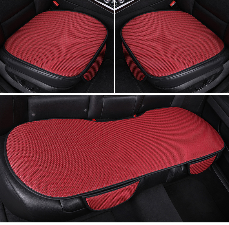 Cross-border drop shipping: Summer car seat cushion set, featuring breathable ice silk material, a three-piece set, non-slip design, and thickened padding for all-season use