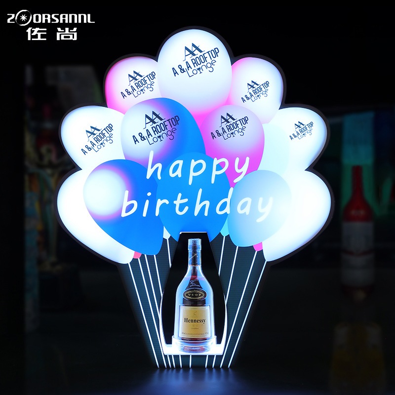 Feliz cumpleaños transfronterizos luminoso barra de licor KTV vino LED champagne Wang Liquor extranjero base luminosa
