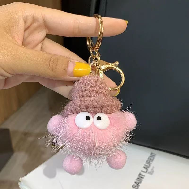 Llavero Colgante de Peluche Hecho a Mano para Automóvil y Bolso