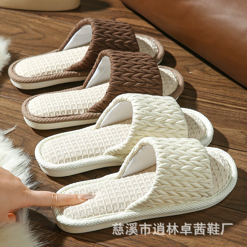 Налог не включён) Ленивые домашние тапочки для женщин осень 2025 новый стиль, домашний интерьер, бесшумность, противоскользящие