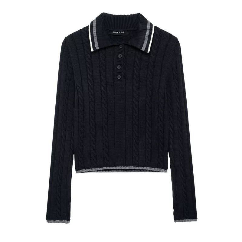 Spring knitted solid design sweater, European style, oversize, french style