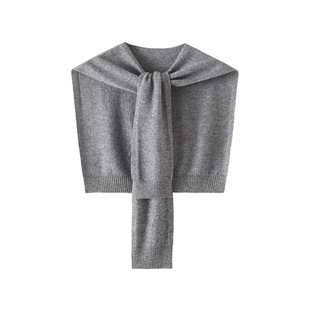 100 Wool Shawl with Shirt, Air-Conditioned Room Shoulder Pads, Decorative Scarf, Fashionable Knotted Knitted Shoulder Straps