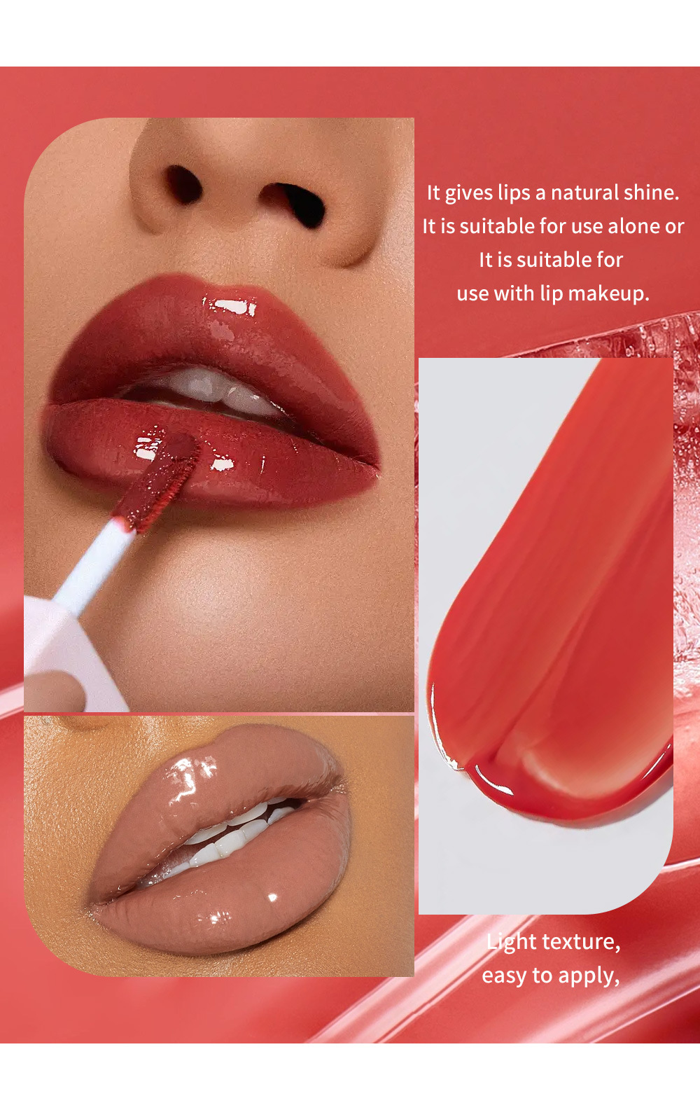 European and American makeup long-lasting moisturizing non-fading lip gloss set box, water light mirror Dudu Lip gloss set, Amazon wholesale undefined