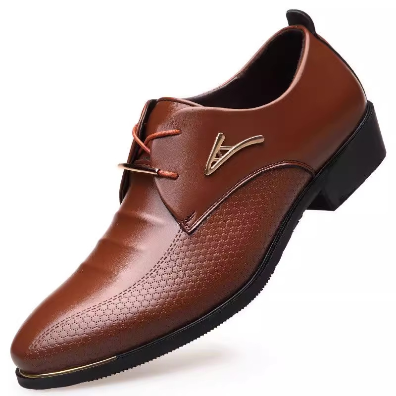 Los hombres de otoño transfronterizos más el tamaño de los zapatos de los hombres zapatos de cuero formales de negocios de los hombres zapatos casuales con cordones de cuero bajo-top image 7