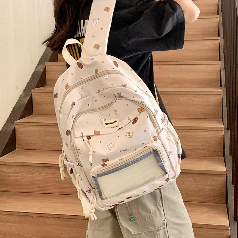 Mochila linda mochila escolar de gran capacidad 2024 mochila nueva bolsa de estudiante de secundaria y preparatoria bolsa de dolor casual al por mayor