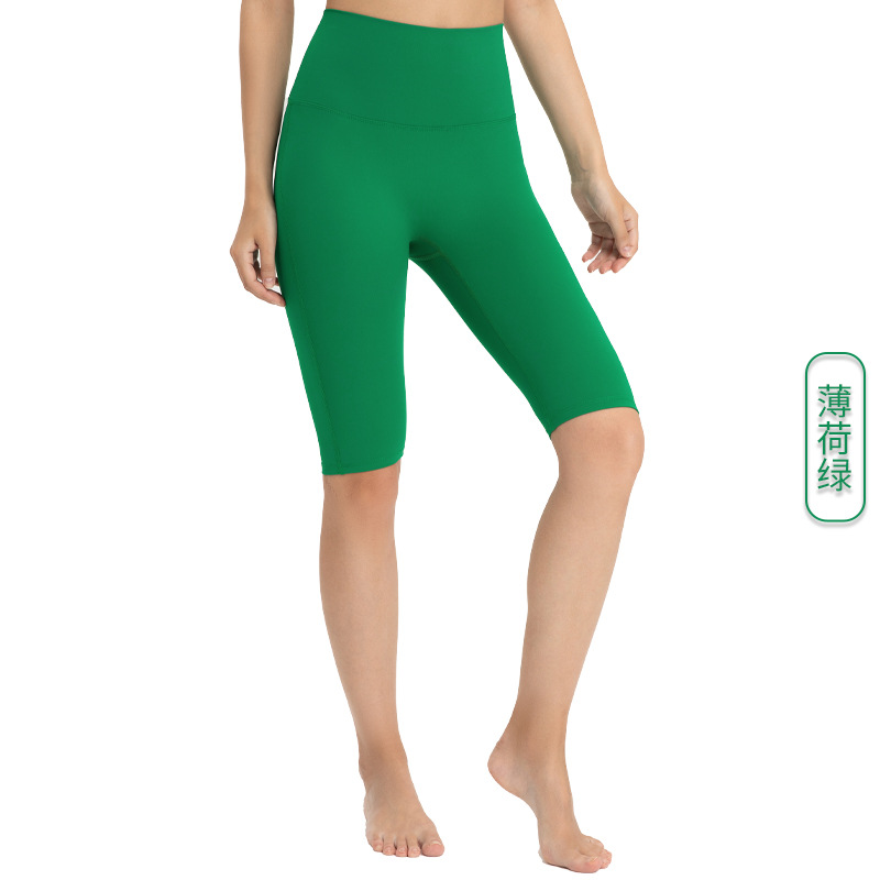 Lycra pantalones cortos deportivos de secado rápido verano estiramiento cintura alta vientre contracción cadera belleza de cinco puntos pantalones de yoga pantalones de ciclismo ropa exterior de las mujeres