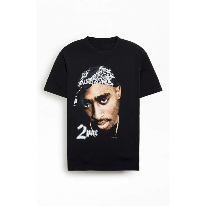 Cross-border European size PacSun Men's 2Pac Big Head T-Shirt - Multicolor Cross-border European size PacSun Men's 2Pac Big Head T-Shirt - Multicolor
