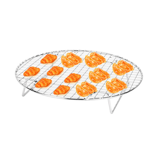 Steaming rack grid round cooling rack with feet folding cake drying net chiffon inverted rack baking tools draining oil and water